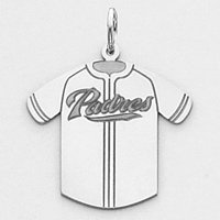 Sterling Silver San Diego Padres Medium Jersey Pendant