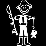 My Family Car Stick Figure Sticker Decal Father Fishing NF6