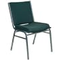 Heavy Duty, 3'' Thickly Padded, Green Patterned Upholstered Stack Chair [XU-60153-GN-GG]