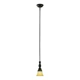 Westinghouse 69096 Apple Valley One-Light Mini Pendant, Gilded Bronze Finish with Antique Amber Scavo Globe
