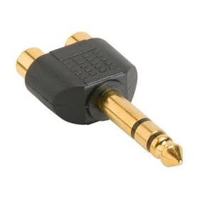 1/4" Stereo Male to 2 RCA Female Y Adapter Plug