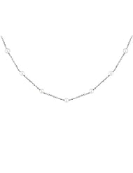 14k White Gold Freshwater White Pearl Necklace (14")