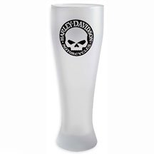 Harley Davidson Skull Pilsner Beer Glasses. Set of four 20 oz. pilsner glasses with satin finish. 99298-06V