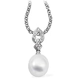 18K White Gold Paspaley South Sea Cultured Pearl and Diamond Pendant