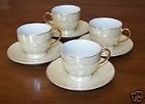 I. Godinger & Co. Pearl Luster Espresson Cups W/Saucers