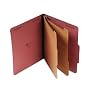 Six Section Pressboard Classification Folder, Letter Size, Red (UNV10270) Category: Classification Folders