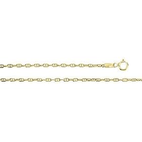 14kYellowGoldHollowMarineLinkChainNecklace16Inch