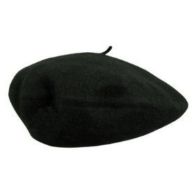 Wool Fashion French Beret, Black