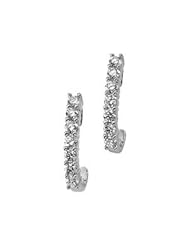 Ann Harrington Jewelry 14k White Gold 1 Ct Tw Diamond J Hoop Earrings