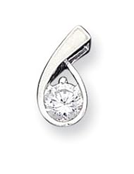 Sterling Silver CZ Pendant w/Chain