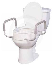 Drive Medical Premium Seat Riser with Removable Arms for Standard Toilets, White