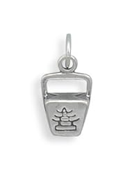 Genuine Elegante (TM) .925 Sterling Silver (C) Chinese Take Out Box Charm. 100% Satisfaction Guaranteed.