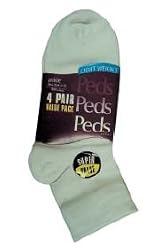 Womens Peds Cotton Quarter Ankle Socks Lightweight - Value Pack - 4 Pair