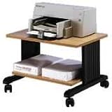 Bi Level Mobile Printer Stand, Underdesk, One Adjustable Shelf, Cherry/Black (SAF1880CY) Category: Stands