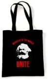 Tribal T-Shirt Women's Karl Marx Worker's of the World Unite Shoppinghoulder Bag One Size Black