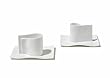 Alessi FM01 E-LI-LI Set of Two Mocha Cups with Saucers