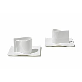 Alessi E-LI-LI Set of 2 Cups & Saucers by Fuksas