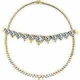 32.50 Carat D/VS1 Round Certified Diamond Necklace in 18ct Solid Yellow Gold