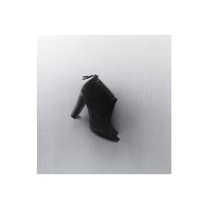 Ann Taylor Loft Women's Black Sarra Suede Open Toe Bootie