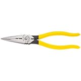 Heavy-Duty Long Nose Side Cutting Pliers with a 12 AWG Stripping Notch, 8-7/16