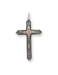 Sterling Silver Synthetic June Birthstone Cross Charm QC4333"