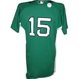 Dustin Pedroia #15 2008 Red Sox Game Used Green Alternate Jersey(Celtics Tribute Game 6-20)(42)(MLB Auth)
