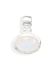 CleverSilvers Oval Rainbow Moonstone Pendant