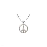 Large Peace sign symbols 18" necklaces.Genuine Austrian Crystal