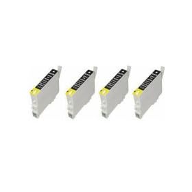 4 Black T0711 Compatible Ink Cartridges. For Stylus B40W,BX300F,BX310FN,BX600FW,BX610FW, D120,D120 WiFi,D78,D92, DX4000,DX4050,DX4400,DX4450, DX5000,DX5050,DX6000,DX6050,DX7000F, DX7400,DX7450,DX8400,DX8450,DX9400 WiFi,DX9400F, S20,S21,SX100,SX105,SX110,SX115,SX200, SX205,SX210,SX215,SX400,SX405,SX405 WiFi, SX410,SX415,SX510W,SX515W,SX600FW,SX610FW High Capacity Latest Chip by King of Flash