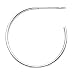 14k White Gold Polished 1.00mm Lightweight Tube J-Hoop Earrings 14mm Diameter