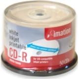 Imation - 50 x CD-R - 700 MB ( 80min ) 48x - white - ink jet printable surface, printable inner hub - spindle - storage media