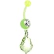 Bioplast Green Teardrop Dangle Belly Ring