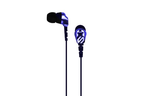 Scosche hp255mdbl Noise Isolation Earbuds with tapLINE II Remote & Mic - Wired Headsets - Retail Packaging - Black / Blue