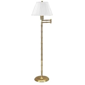 Frederick Cooper Bradson White Shade Swing Arm Floor Lamp by Frederick Cooper