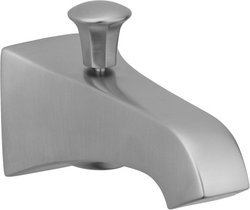 Kohler Modern Wall Mount Diverter Bath Spout with Stately Design from Memoirs Collection Brushed Chrome - K-496-G