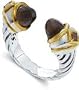 Entwined Smoky Quartz and Citrine Ring in 14K/SS