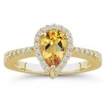 Buy 0.20 Cts Diamond and 0.54 Cts Citrine Ring in 14K Yellow Gold by mycitrinejewelry