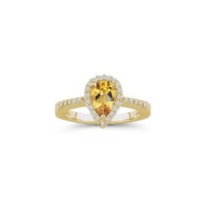 Buy 0.20 Cts Diamond and 0.54 Cts Citrine Ring in 14K Yellow Gold by mycitrinejewelry