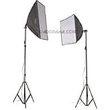 Flashpoint Two Light Softbox kit with Fluorescent Bulbs, Stands and Carrying Case
