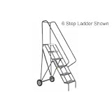 12 Step Roll And Fold Steel Rolling Ladder - Perforated Tread by Global Industrial