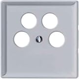 Merten 464260 Zentralplatte f&uuml;r Ankaro 4fach-Antennensteckdosen, aluminium, System Fl&auml;che