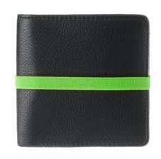 Marc By Marc Jacobs Pebble Leather Elastic Billfold Wallet Black Green