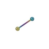 Titanium Barbell Nipple Ring - 14 Gauge (Multi Color)