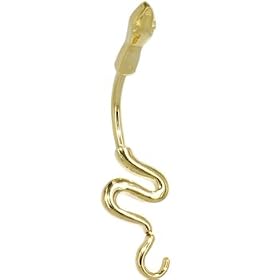 Solid 14KT Yellow Gold SEXY SNAKE Belly Ring by 