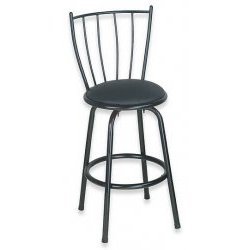 Click here to buy Bar Stool - Swivel Metal with Back (Black) (38H x 16W x 16D) .