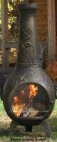 Chiminea Outdoor Fireplace - Blue Rooster ALCH014-GA - Dragonfly Chiminea Outdoor Fireplace - Gold Accent