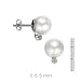 14k White Gold, 6-6.5mm Pearl and Diamond Earring