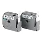 M Series Tape Cartridges for P-Touch Labelers, 1/2w, Black on White, 2/Pack