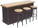 Dollhouse Miniature Counter with Three Stools 