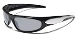 Sunglasses - Mens Black Wrap Around Sports Sunglasses With Dark Smoked Polycarbonate Shatterproof Lenses - Mens Sports Spider Sunglasses + Free Protective Drawstring Pouch, Cleaning Cloth & Matching Sports Cord